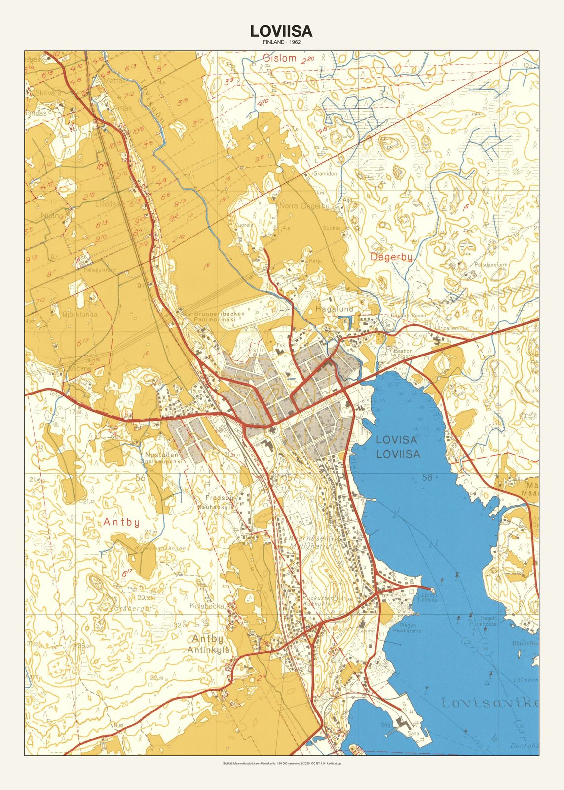 Loviisan karttajuliste vuodelta 1962
