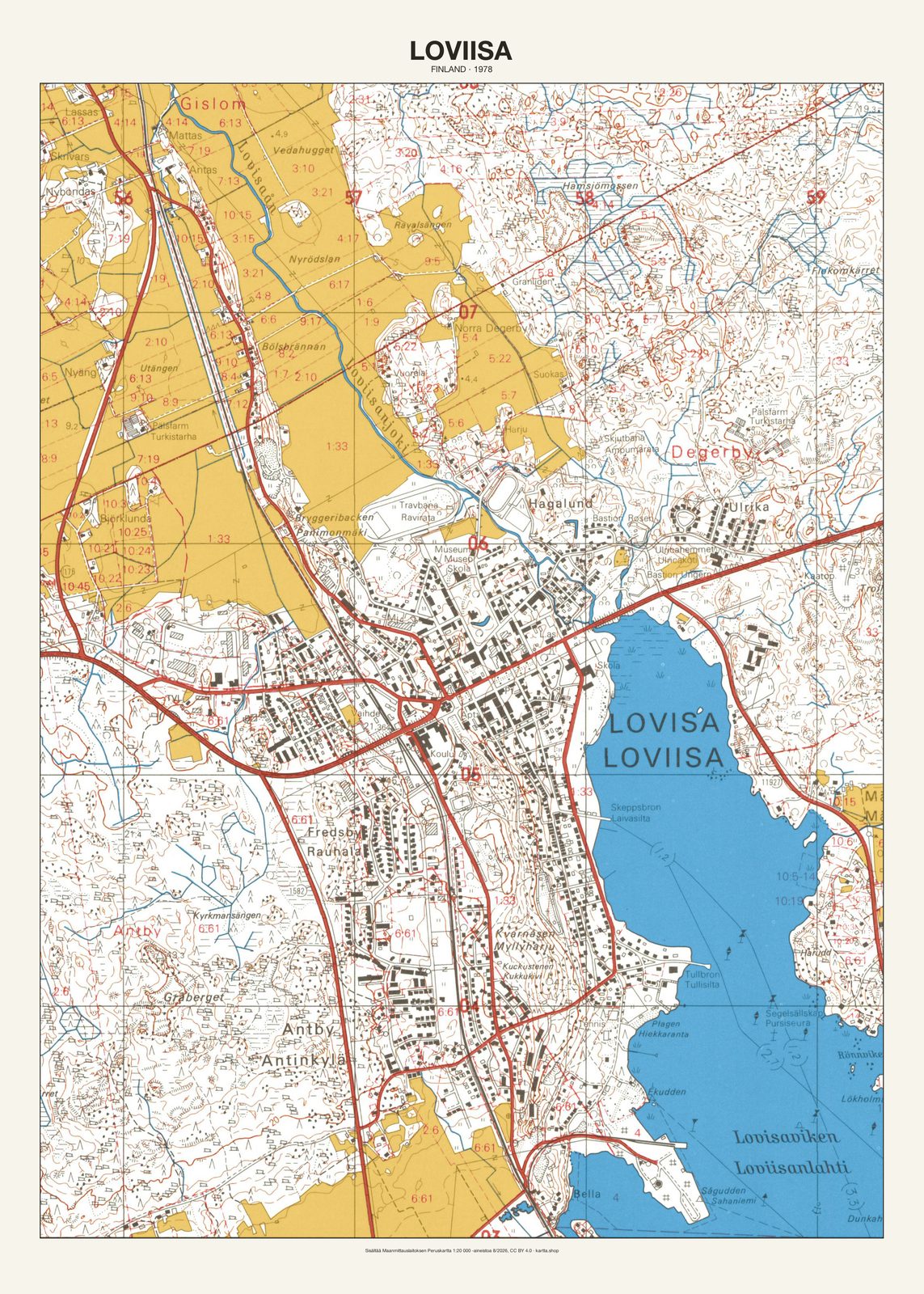 Loviisan karttajuliste vuodelta 1978