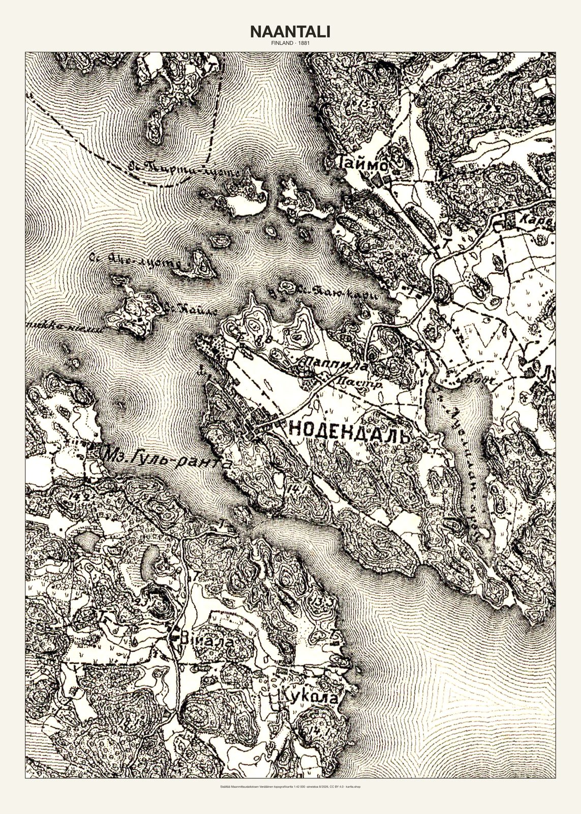 Naantalin karttajuliste vuodelta 1881