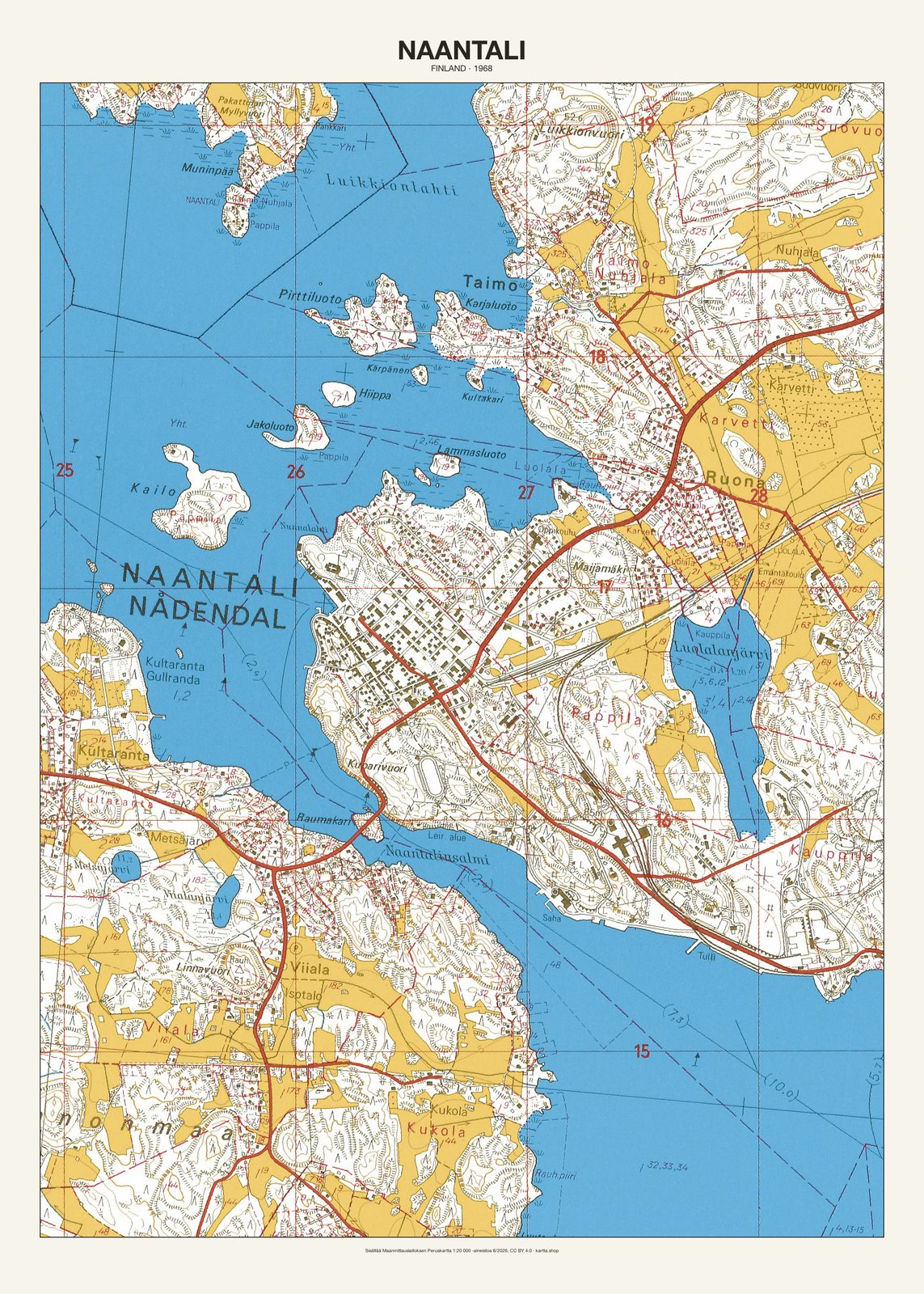 Naantalin karttajuliste vuodelta 1968