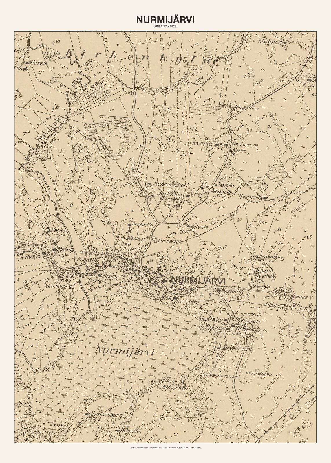 Nurmijärvin karttajuliste vuodelta 1929