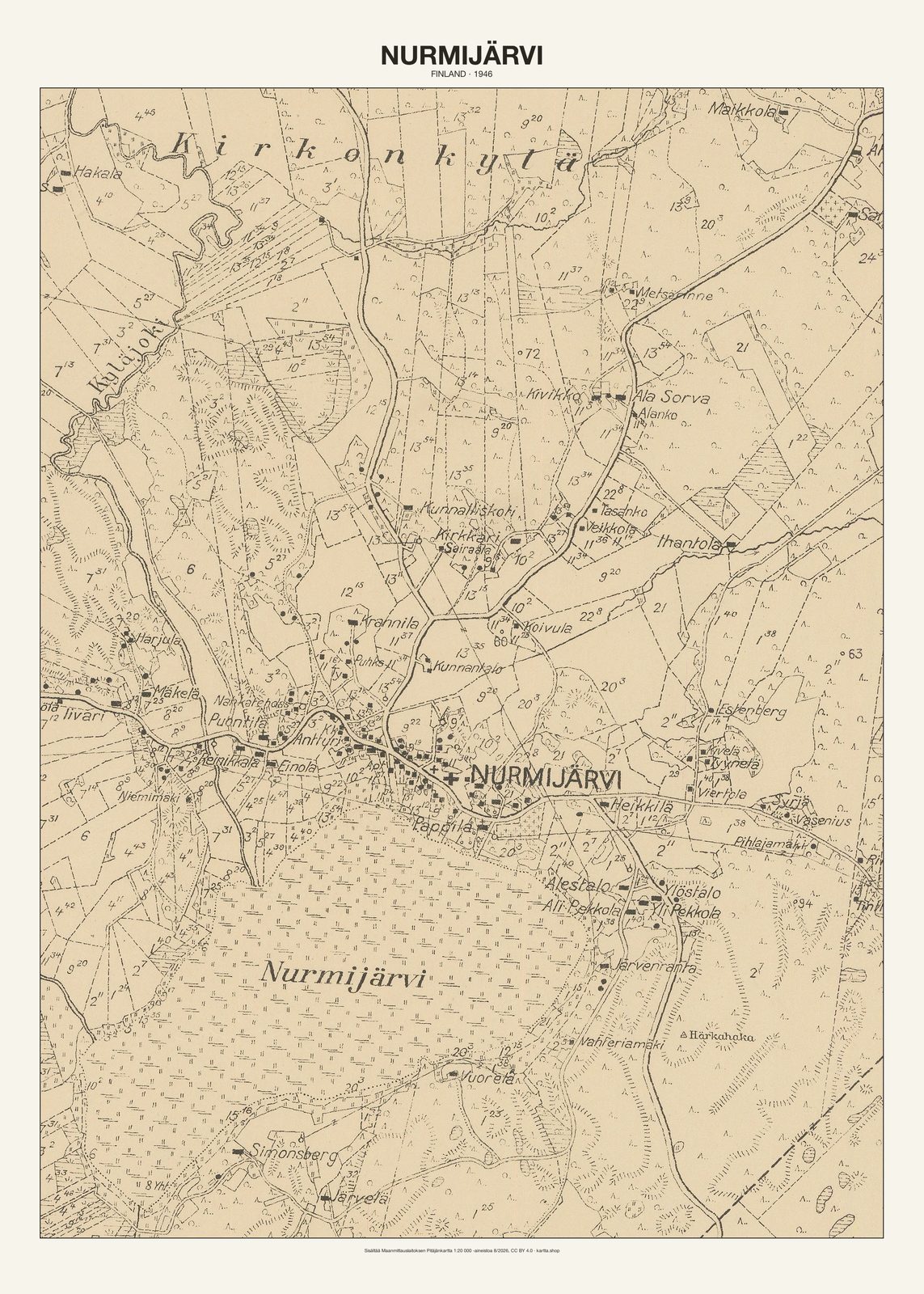 Nurmijärvin karttajuliste vuodelta 1946