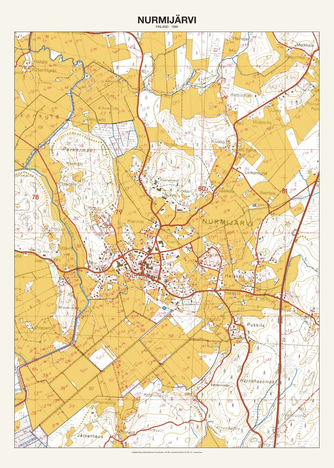 Nurmijärvin karttajuliste vuodelta 1969
