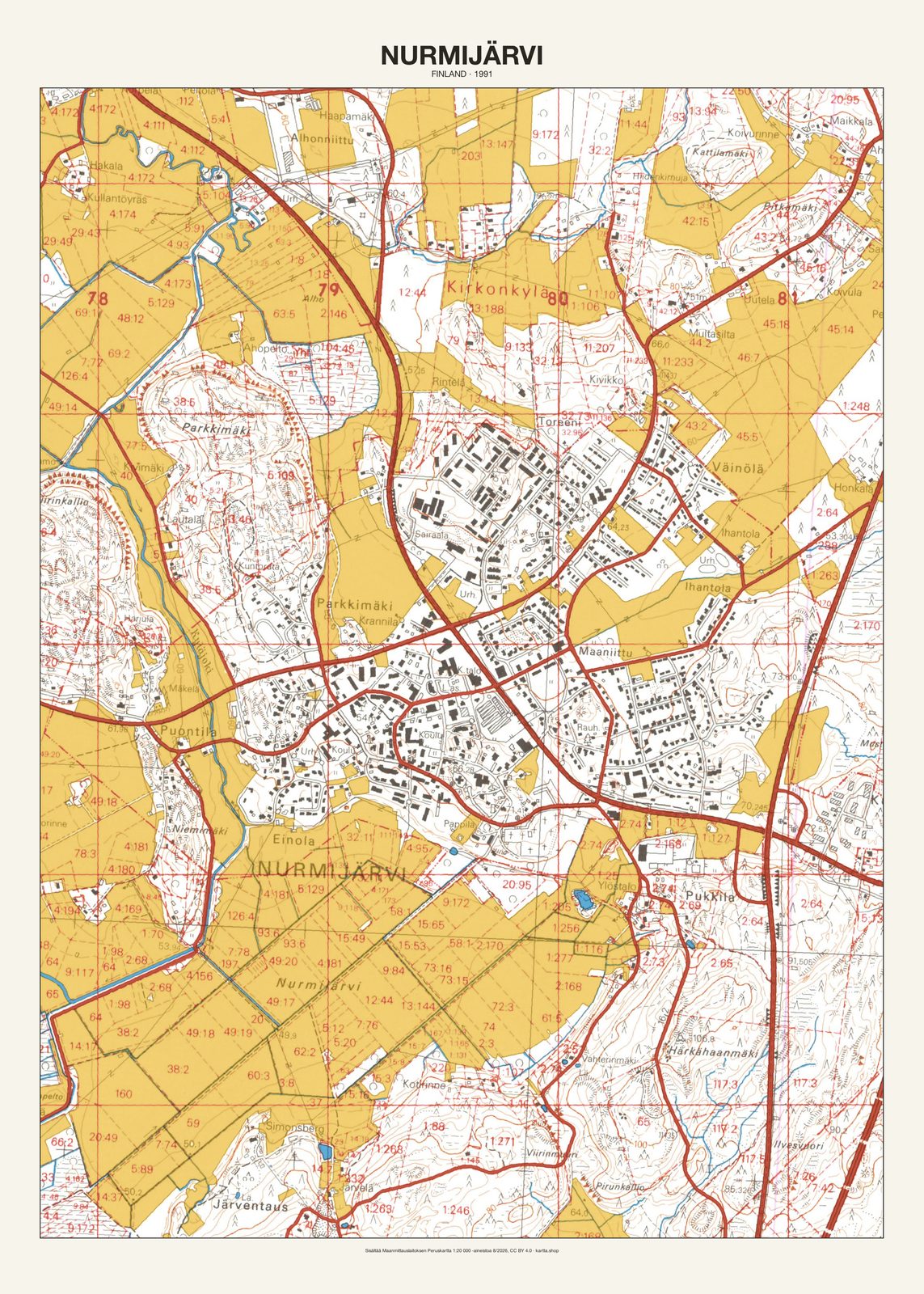 Nurmijärvin karttajuliste vuodelta 1991