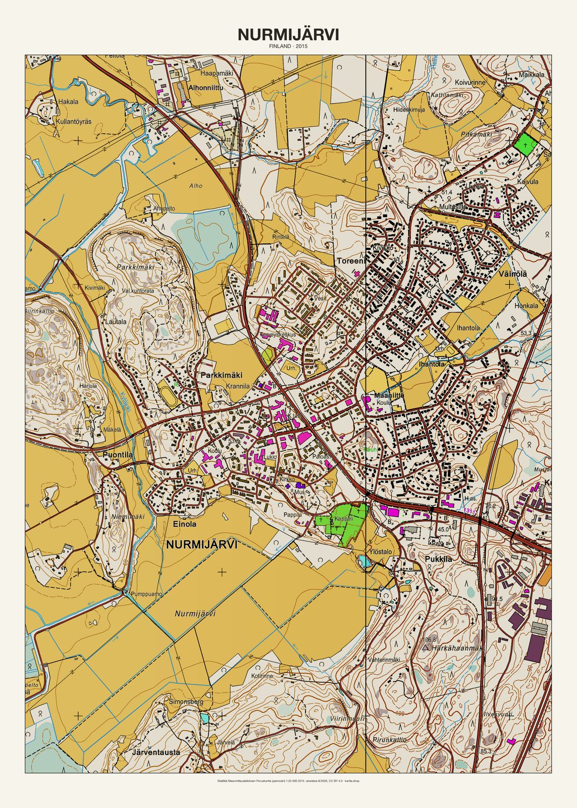 Nurmijärvin karttajuliste vuodelta 2015