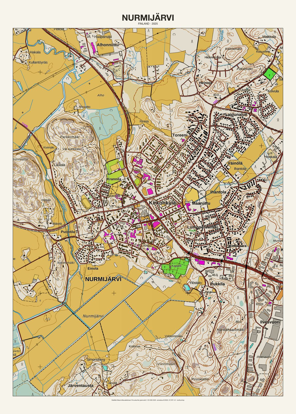 Nurmijärvin karttajuliste vuodelta 2025