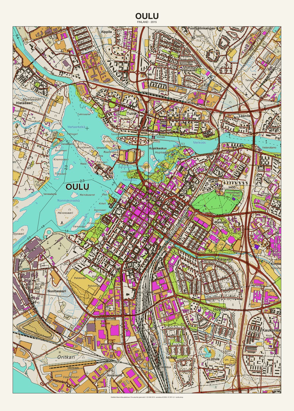 Oulun karttajuliste vuodelta 2015