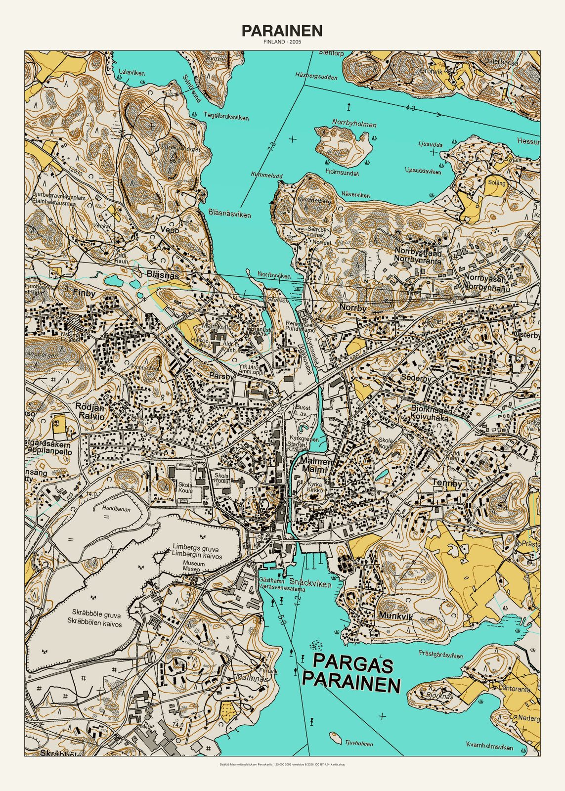 Parainenn karttajuliste vuodelta 2005