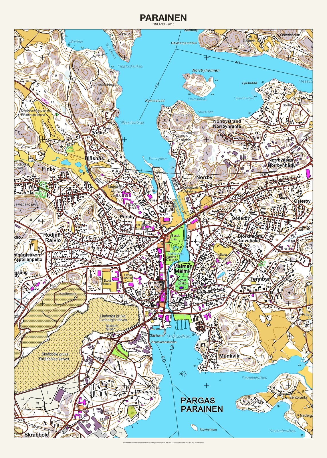 Parainenn karttajuliste vuodelta 2015
