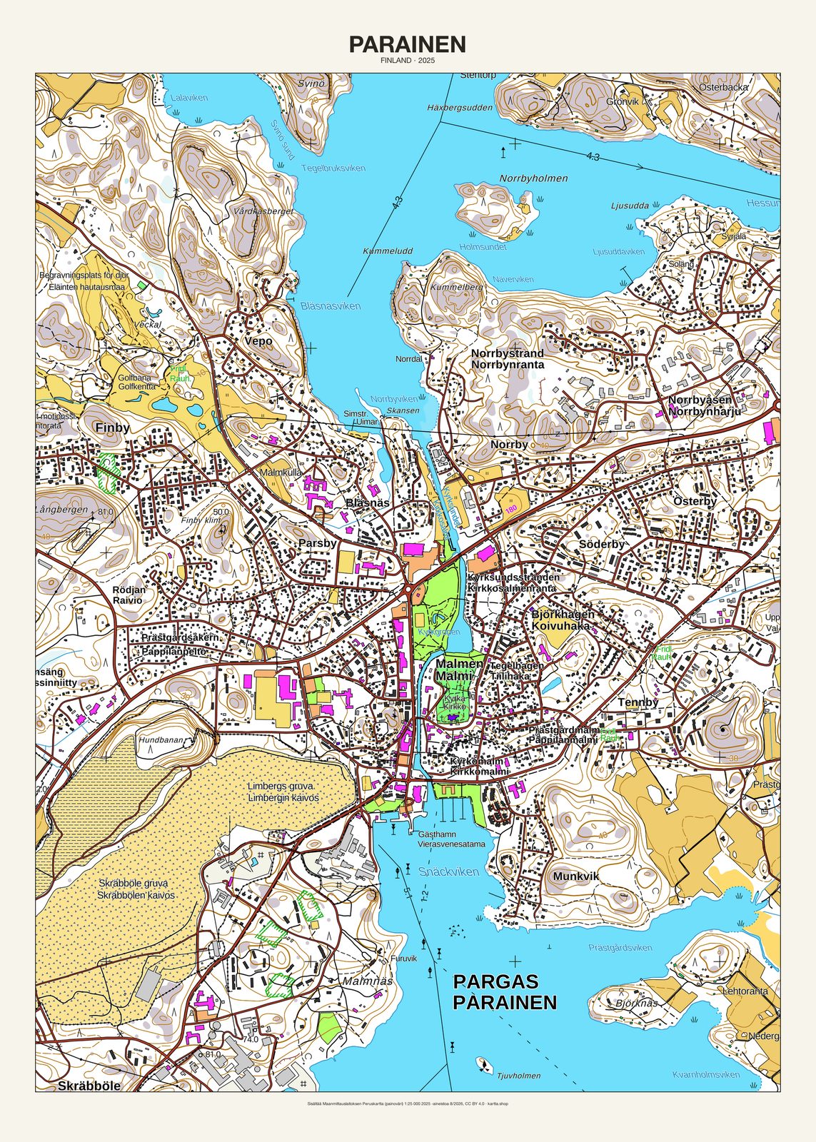 Parainenn karttajuliste vuodelta 2025