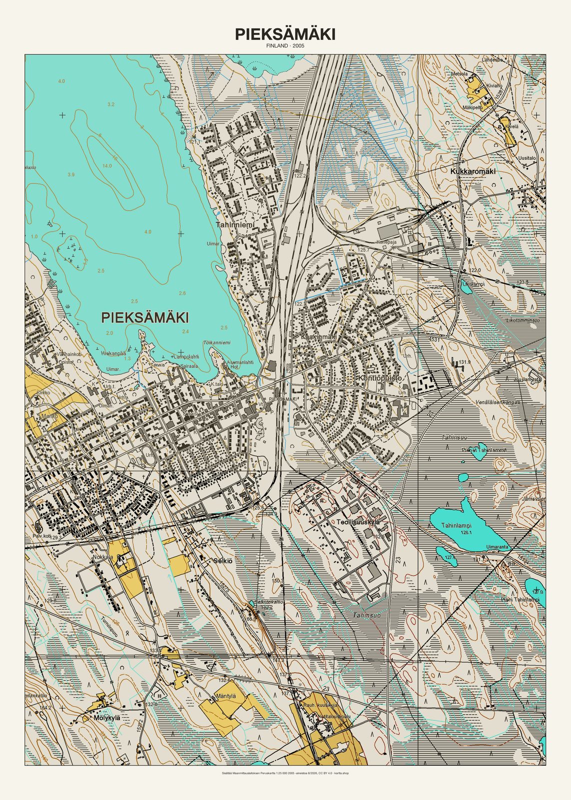 Pieksämäkin karttajuliste vuodelta 2005