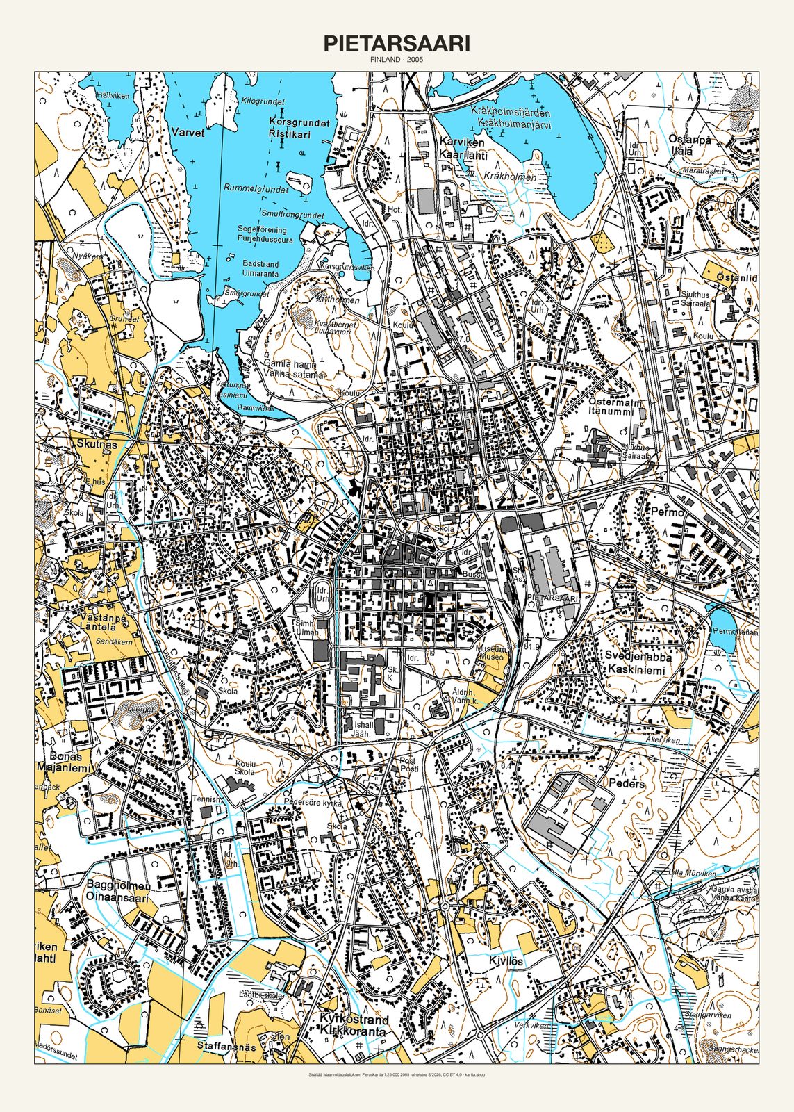 Pietarsaarin karttajuliste vuodelta 2005