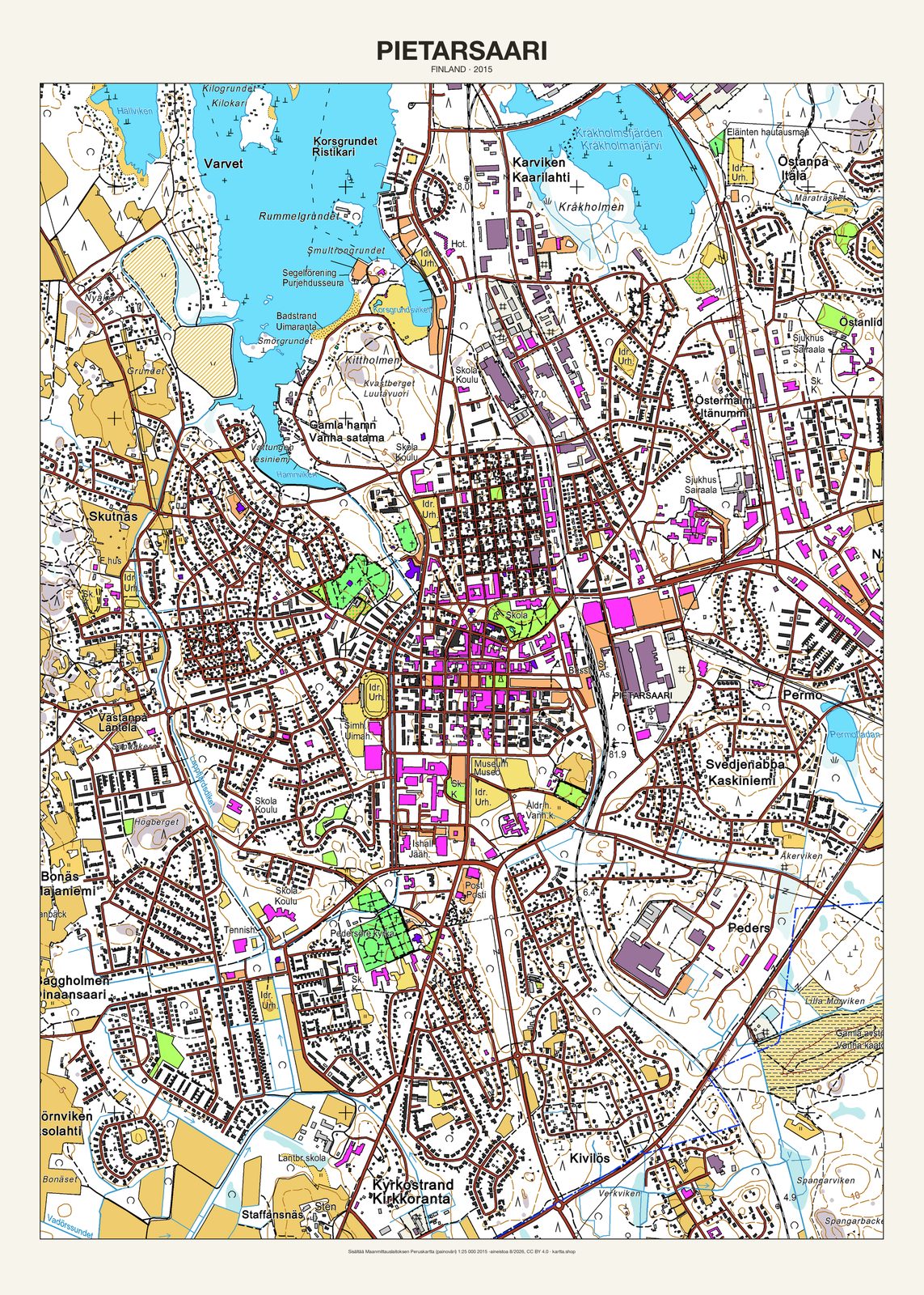 Pietarsaarin karttajuliste vuodelta 2015