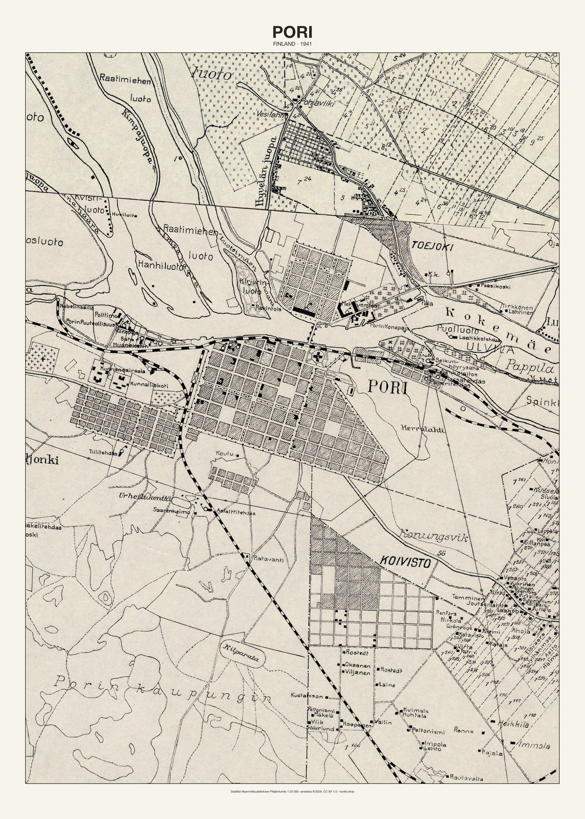 Porin karttajuliste vuodelta 1941