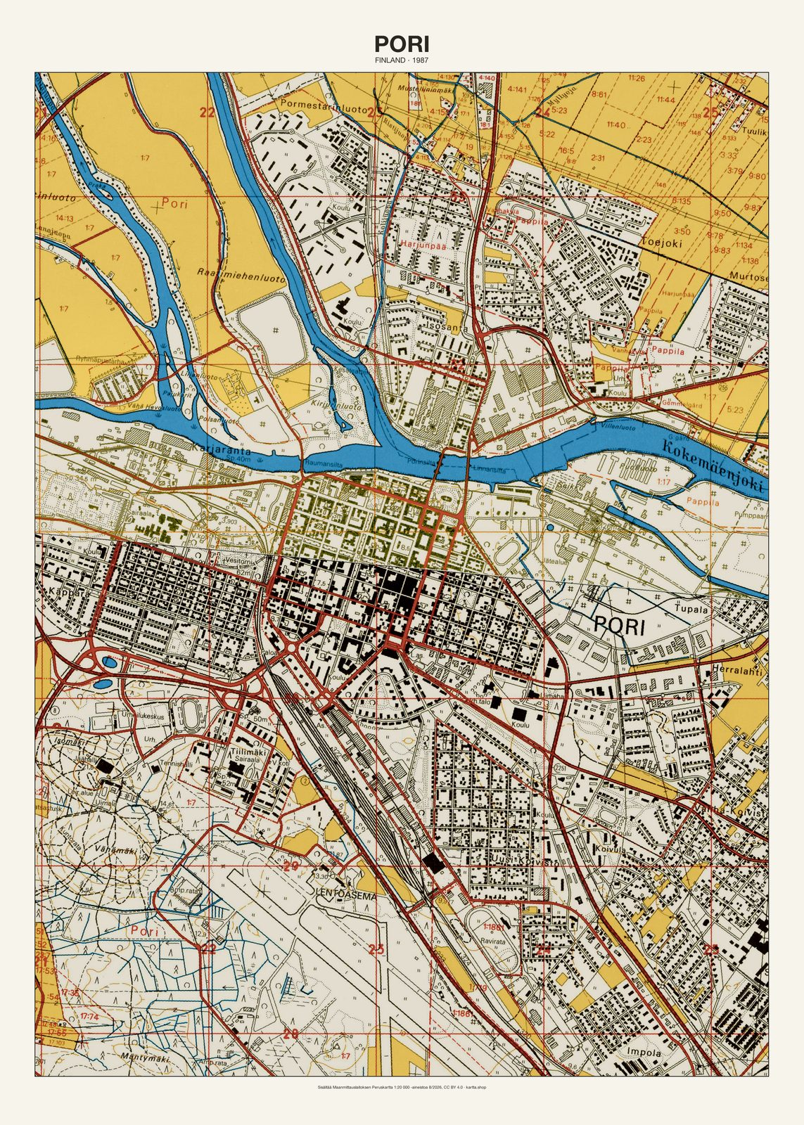 Porin karttajuliste vuodelta 1987