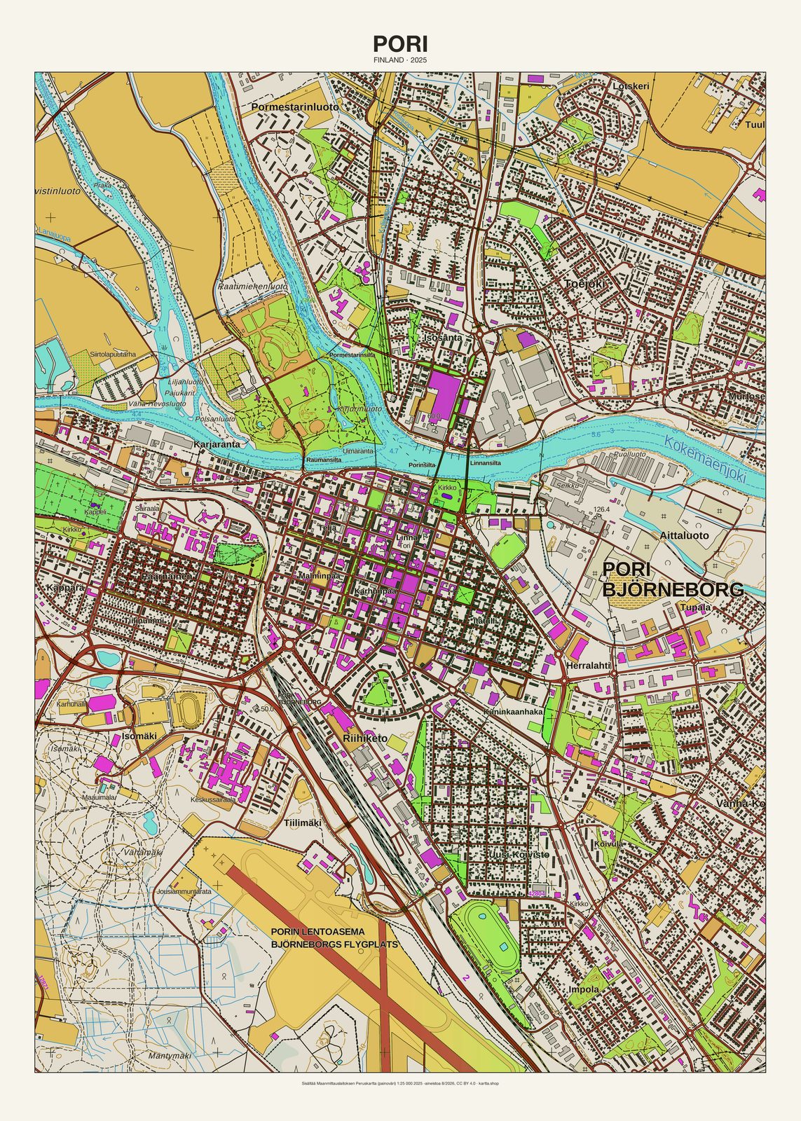 Porin karttajuliste vuodelta 2025