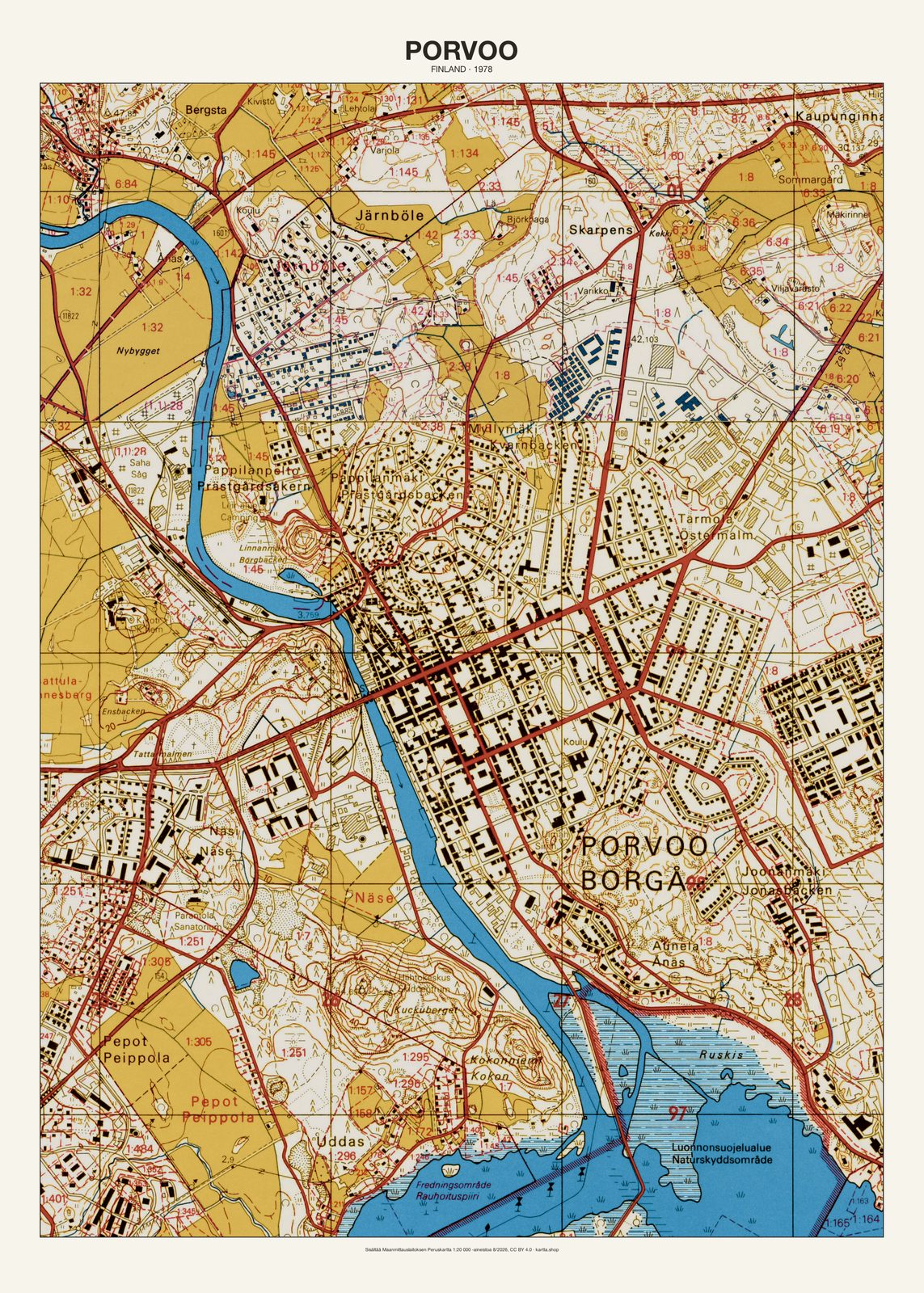 Porvoon karttajuliste vuodelta 1978