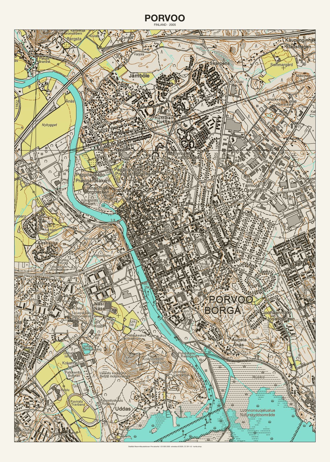 Porvoon karttajuliste vuodelta 2005