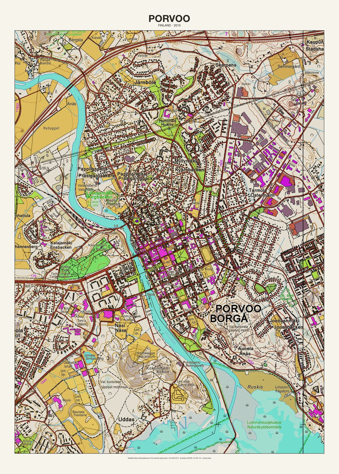 Porvoon karttajuliste vuodelta 2015