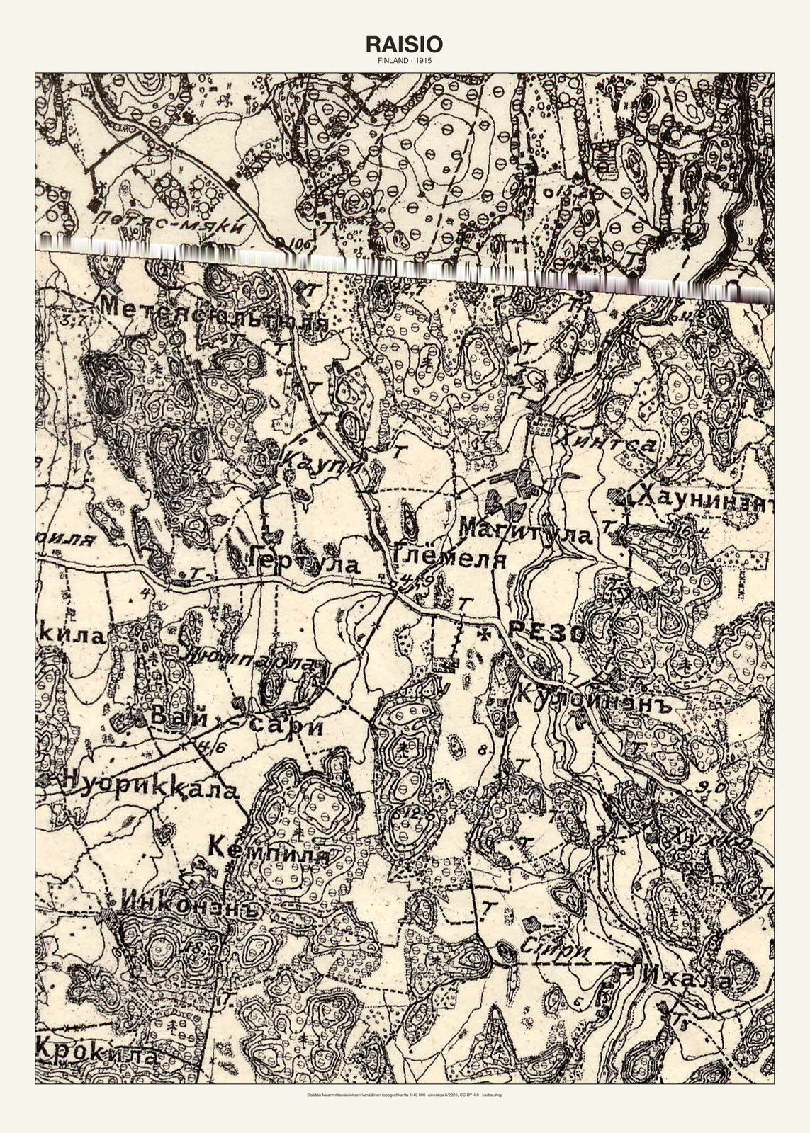 Raision karttajuliste vuodelta 1915