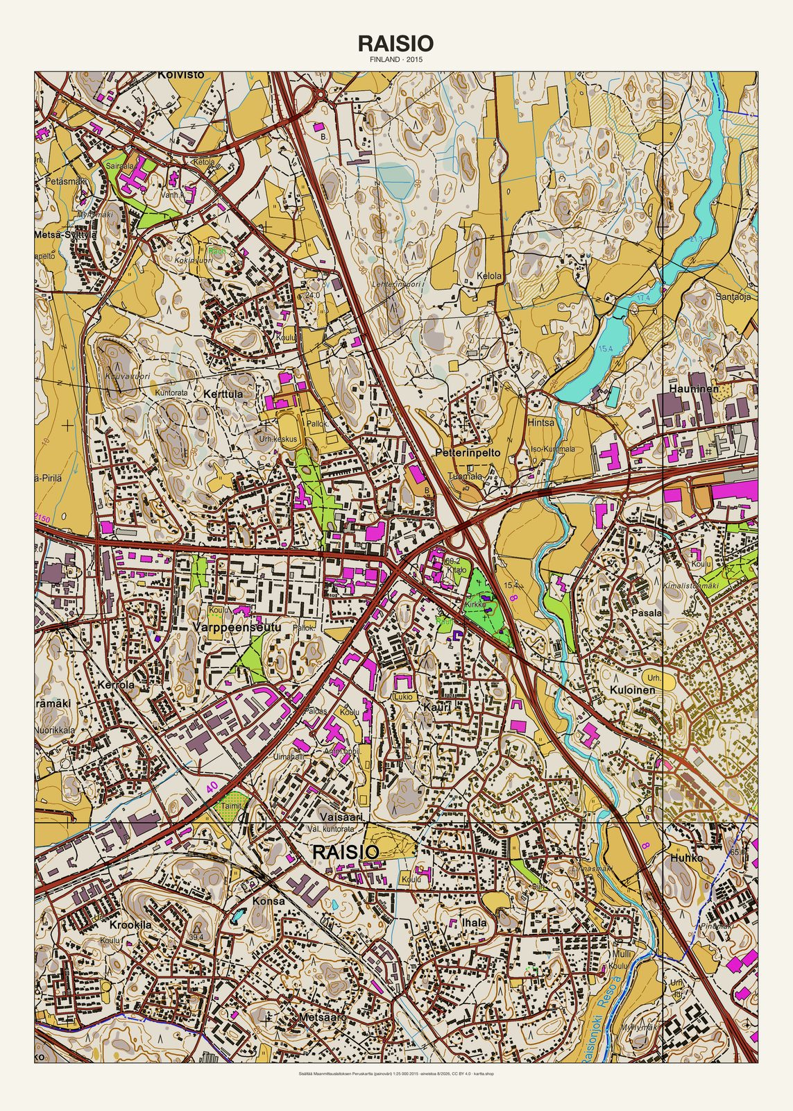Raision karttajuliste vuodelta 2015