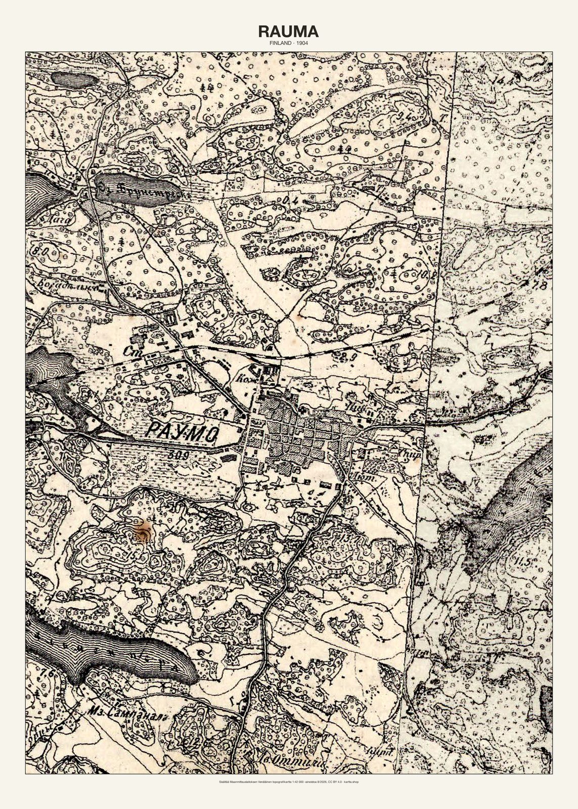 Rauman karttajuliste vuodelta 1904