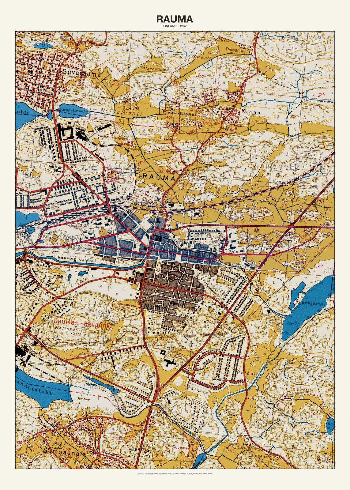 Rauman karttajuliste vuodelta 1962