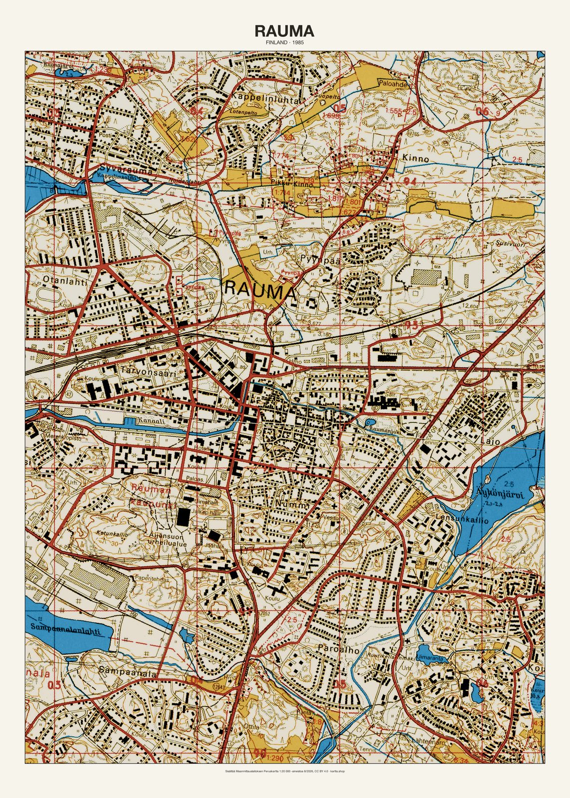 Rauman karttajuliste vuodelta 1985