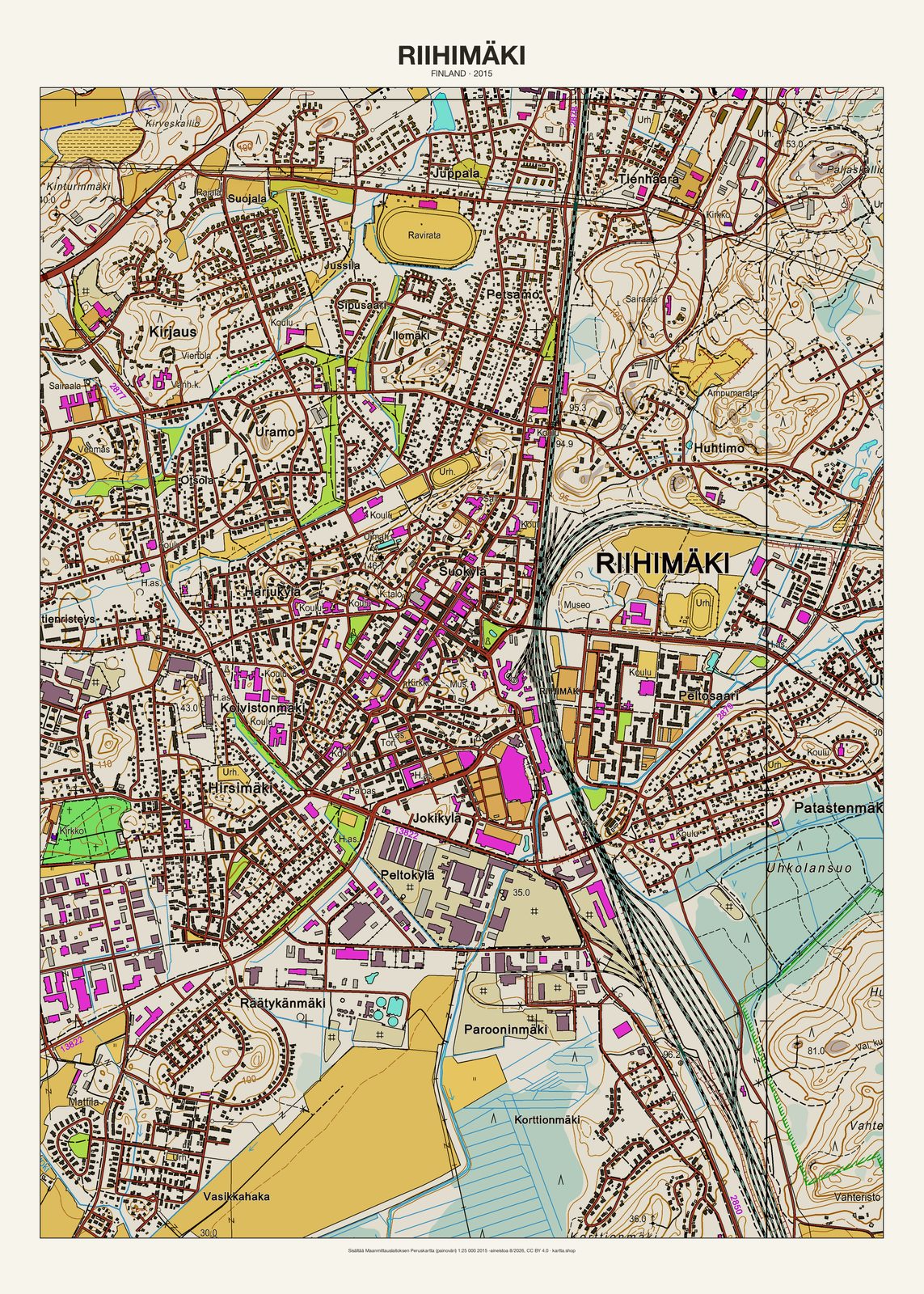 Riihimäkin karttajuliste vuodelta 2015