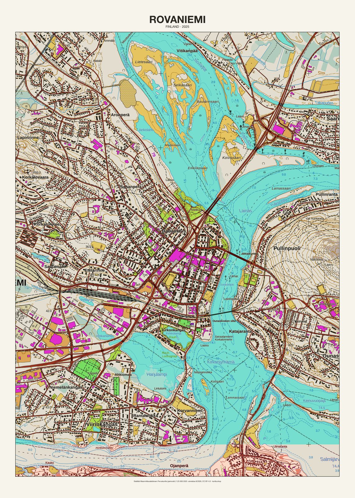 Rovaniemin karttajuliste vuodelta 2025