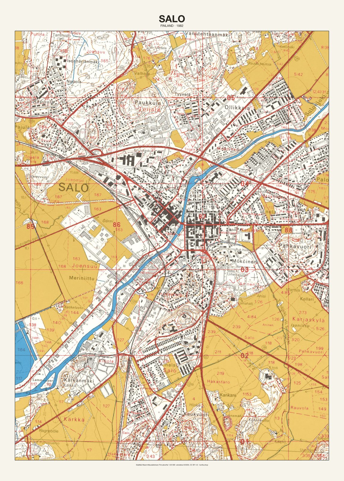 Salon karttajuliste vuodelta 1982