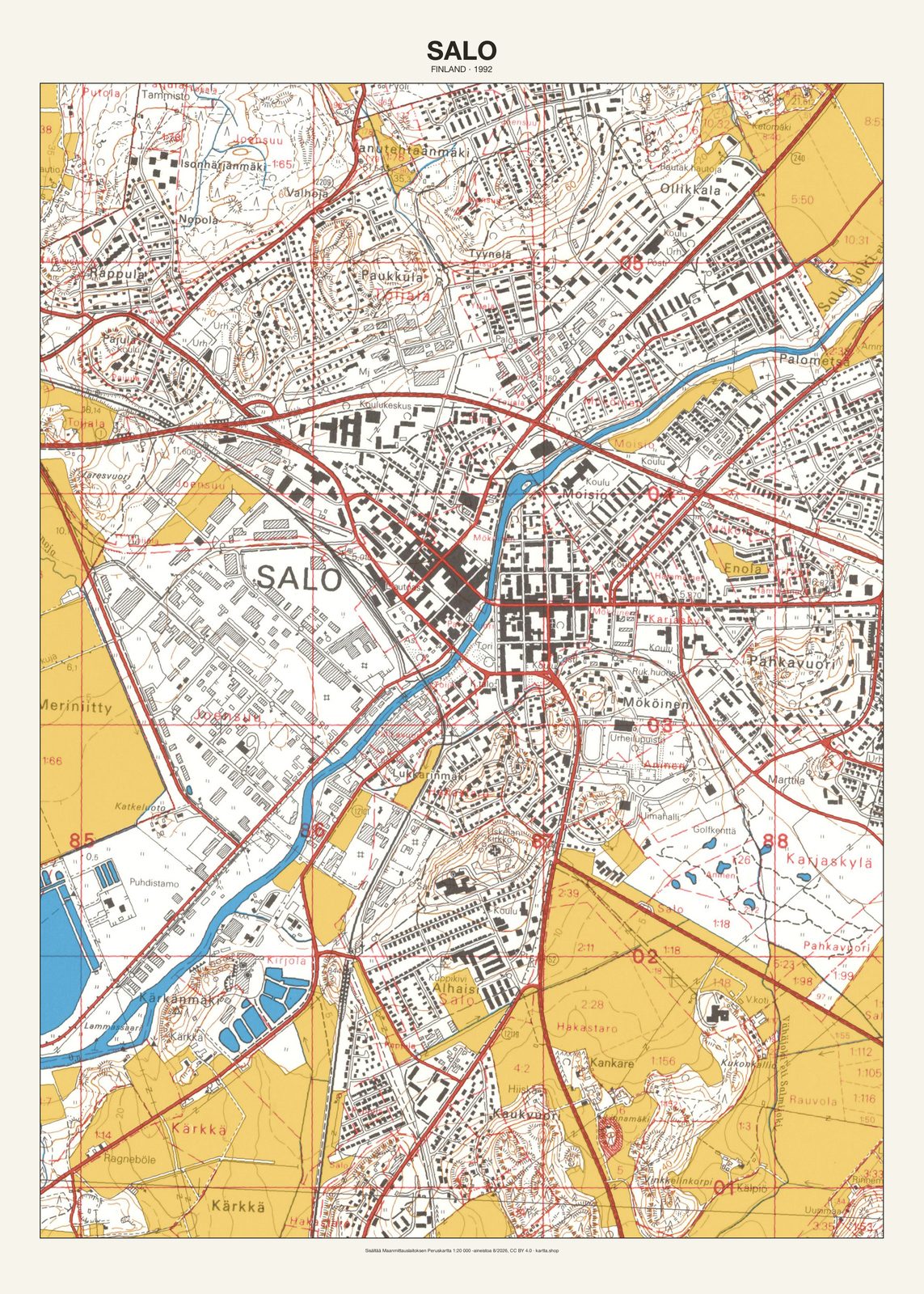 Salon karttajuliste vuodelta 1992