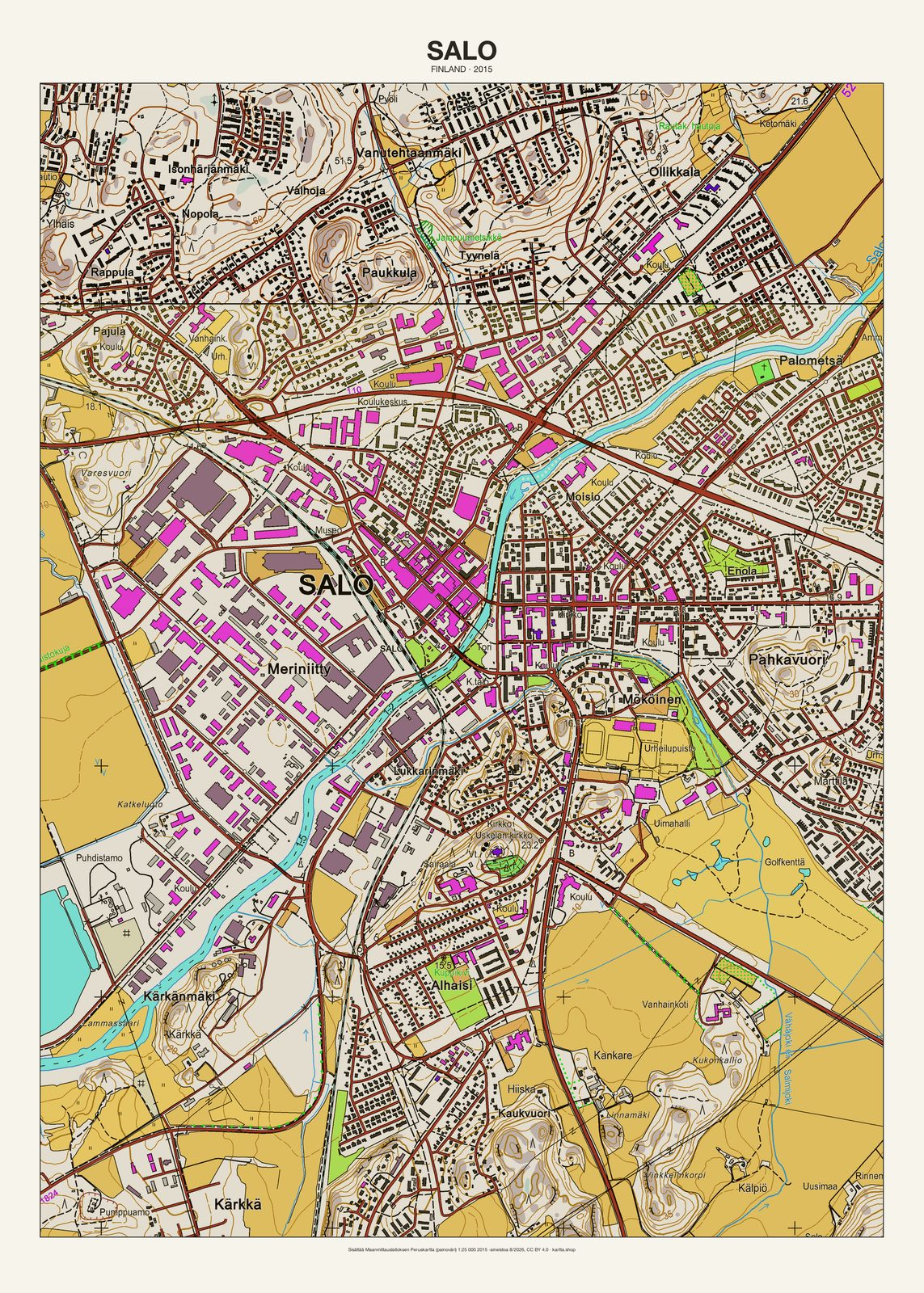 Salon karttajuliste vuodelta 2015