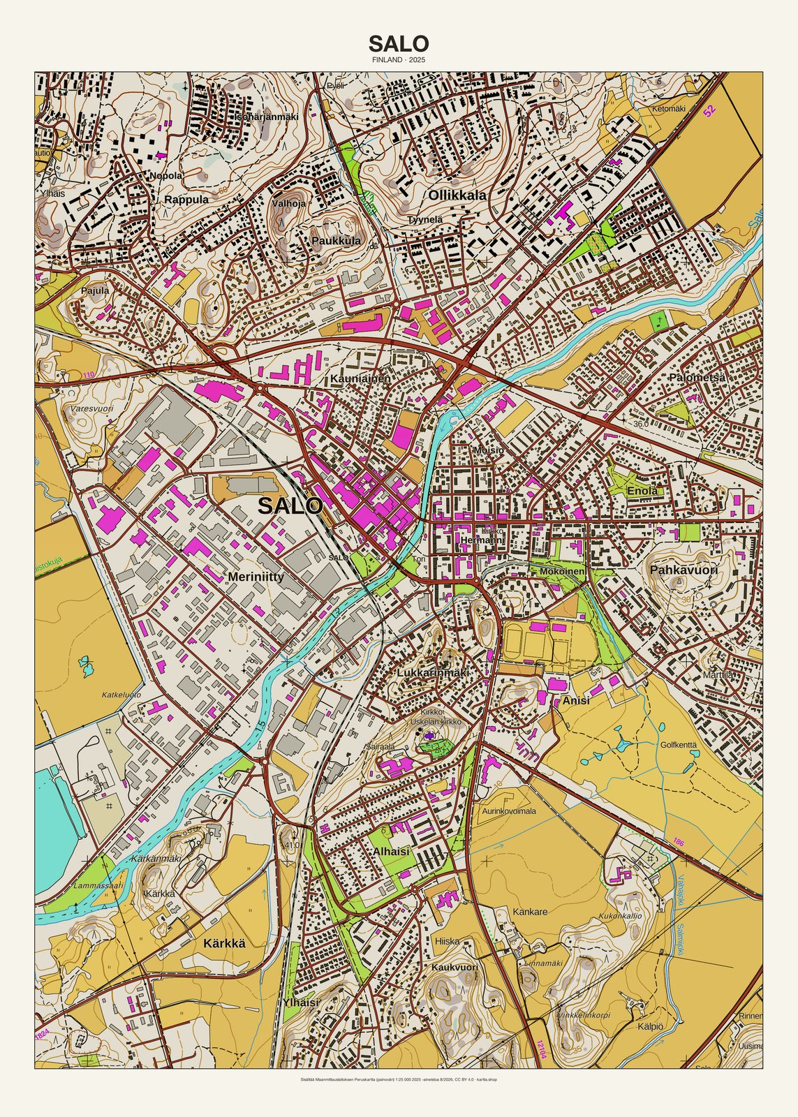 Salon karttajuliste vuodelta 2025