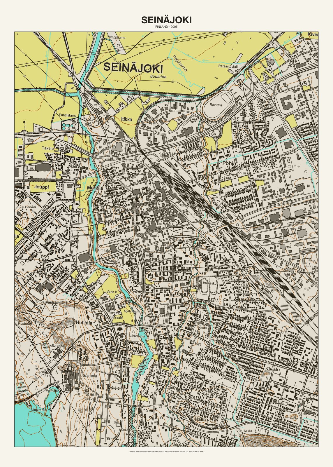 Seinäjokin karttajuliste vuodelta 2005