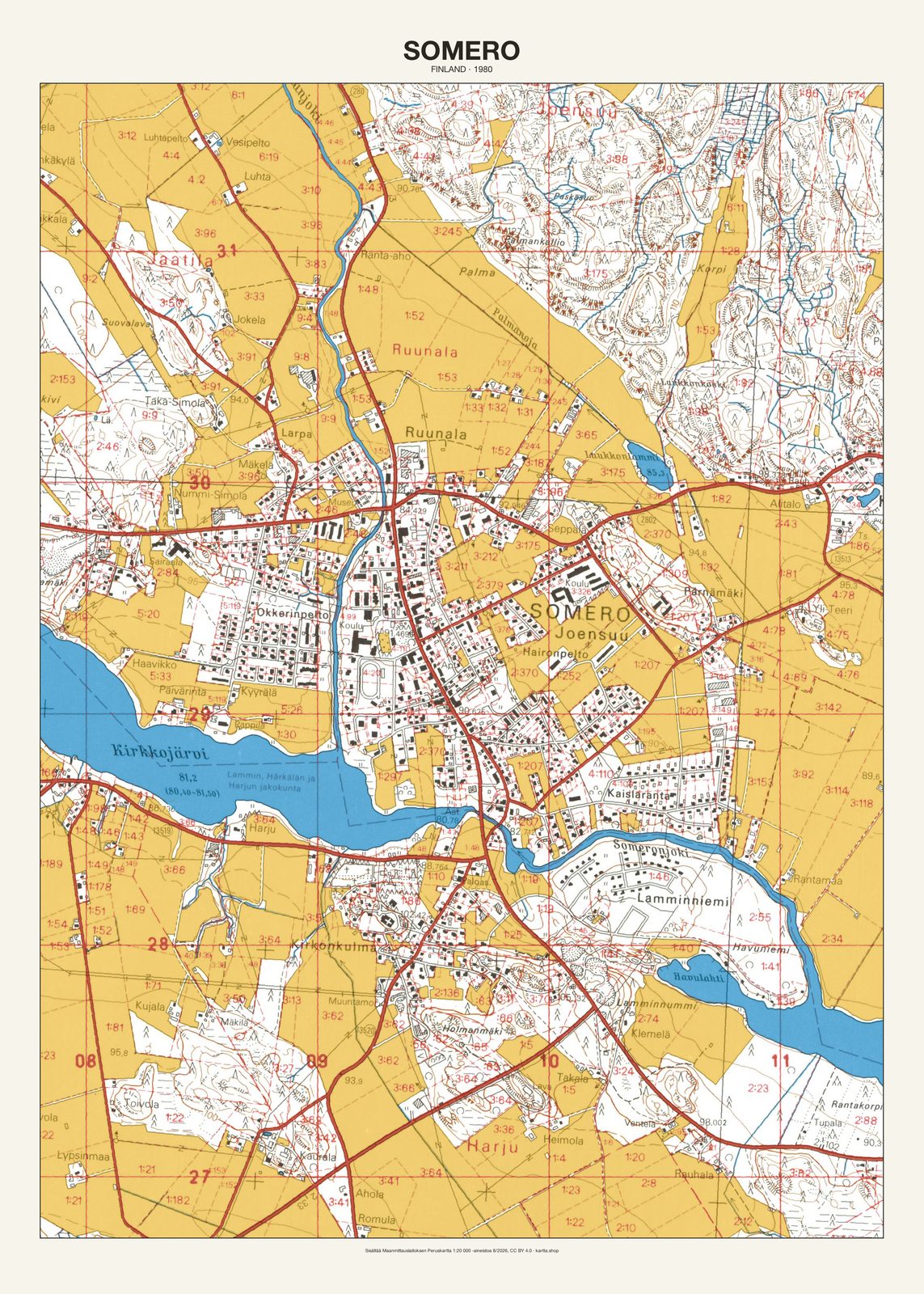 Someron karttajuliste vuodelta 1980