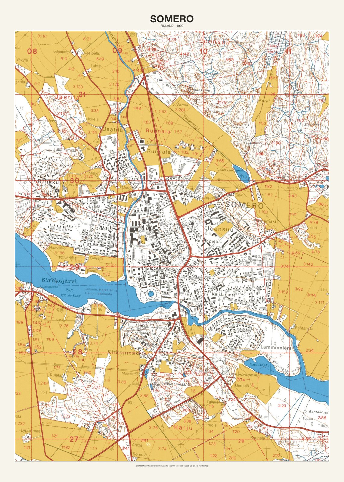 Someron karttajuliste vuodelta 1992