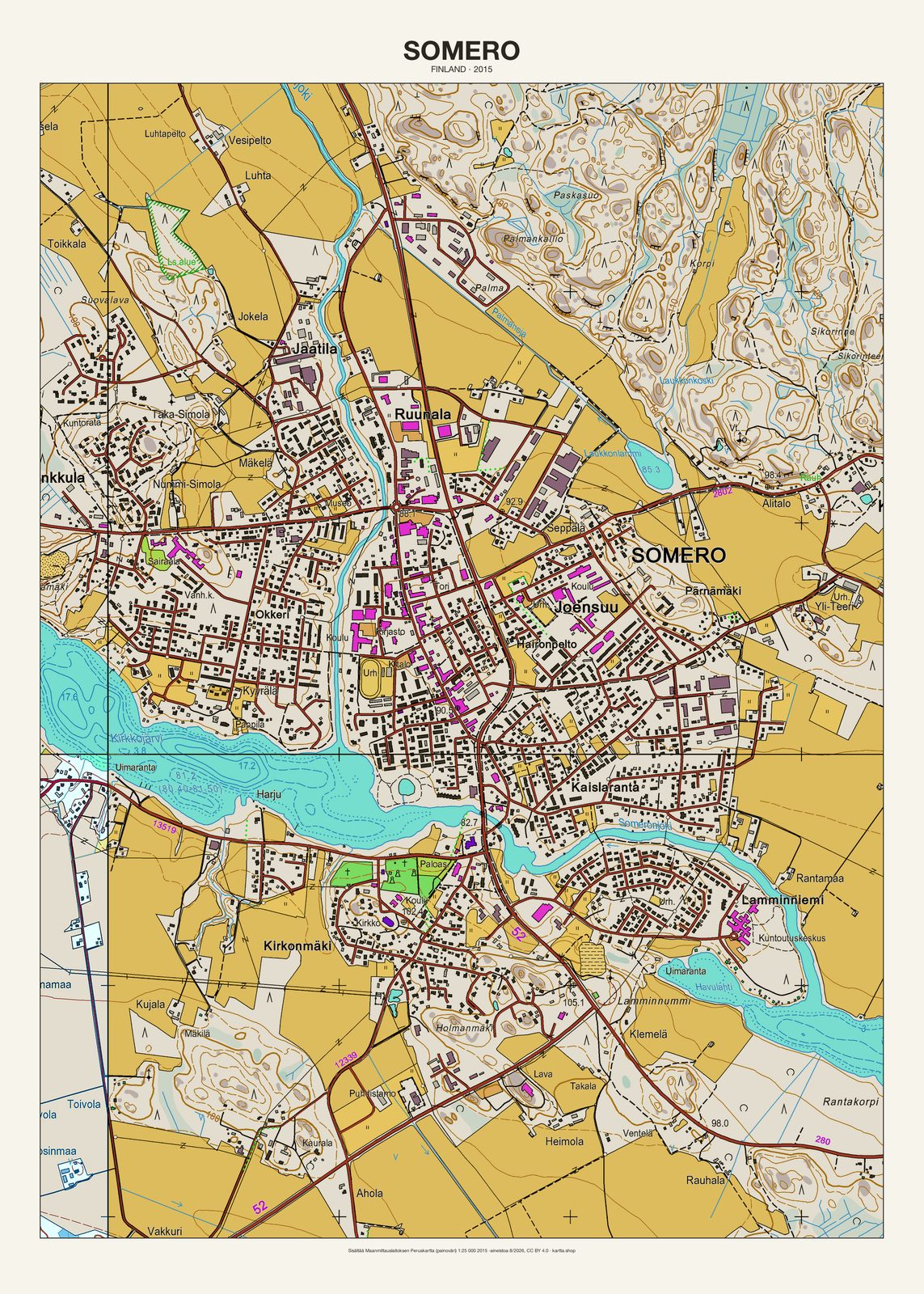 Someron karttajuliste vuodelta 2015