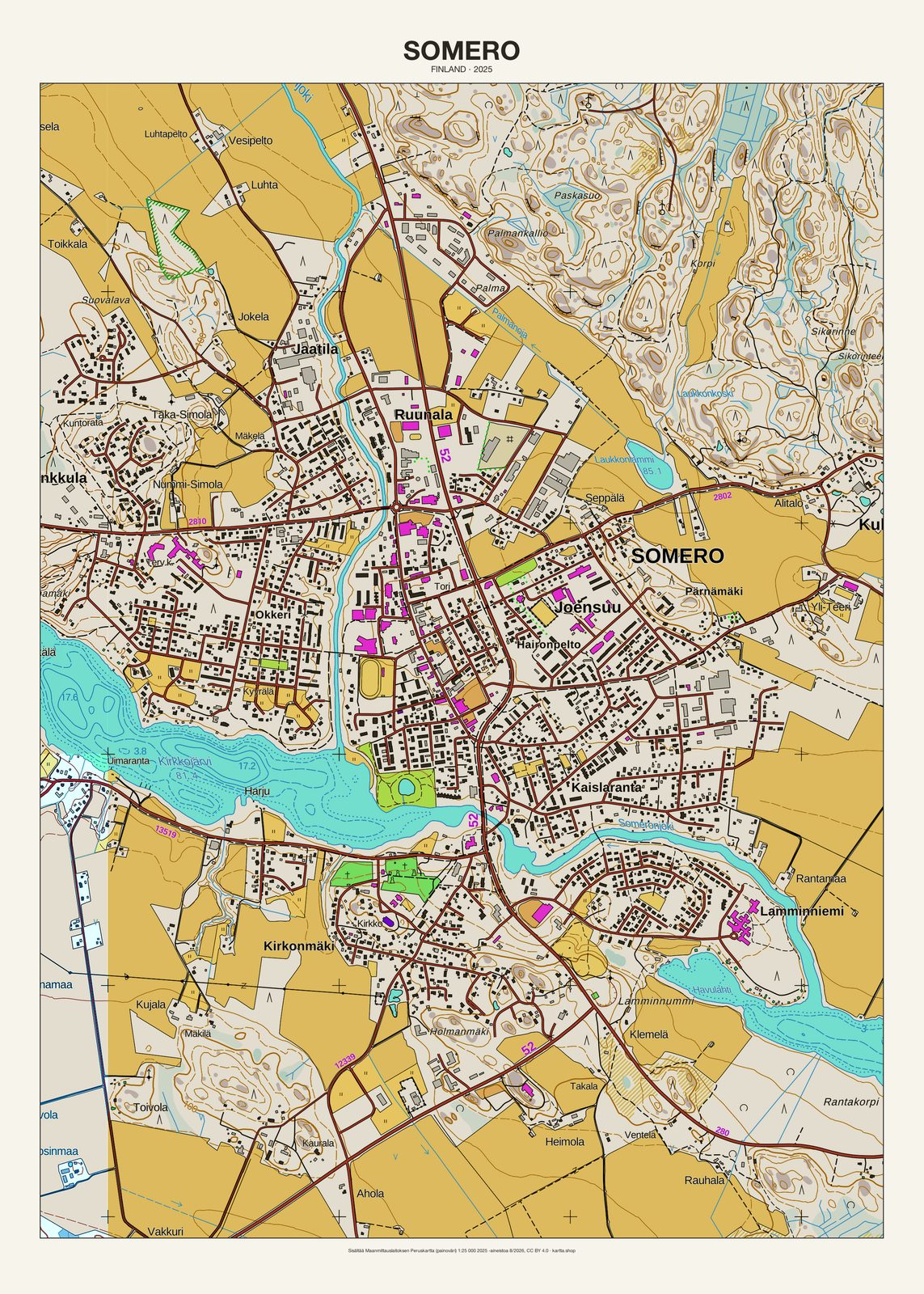 Someron karttajuliste vuodelta 2025