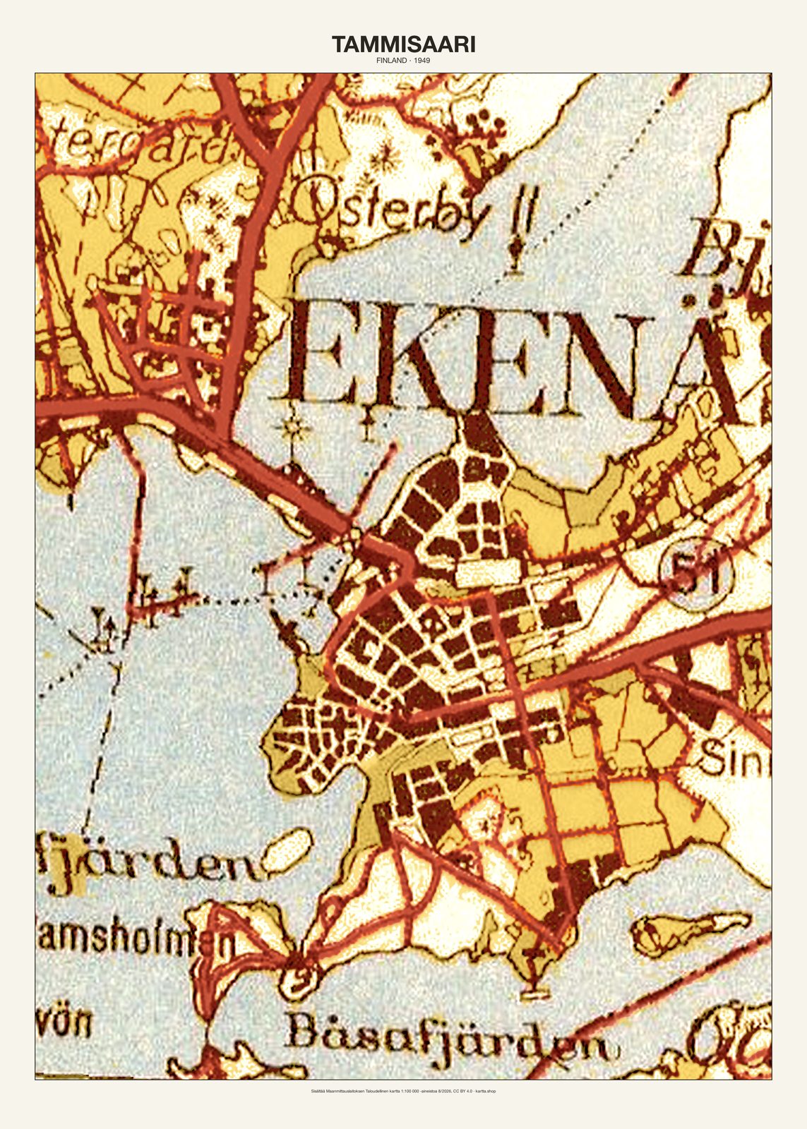 Tammisaarin karttajuliste vuodelta 1949