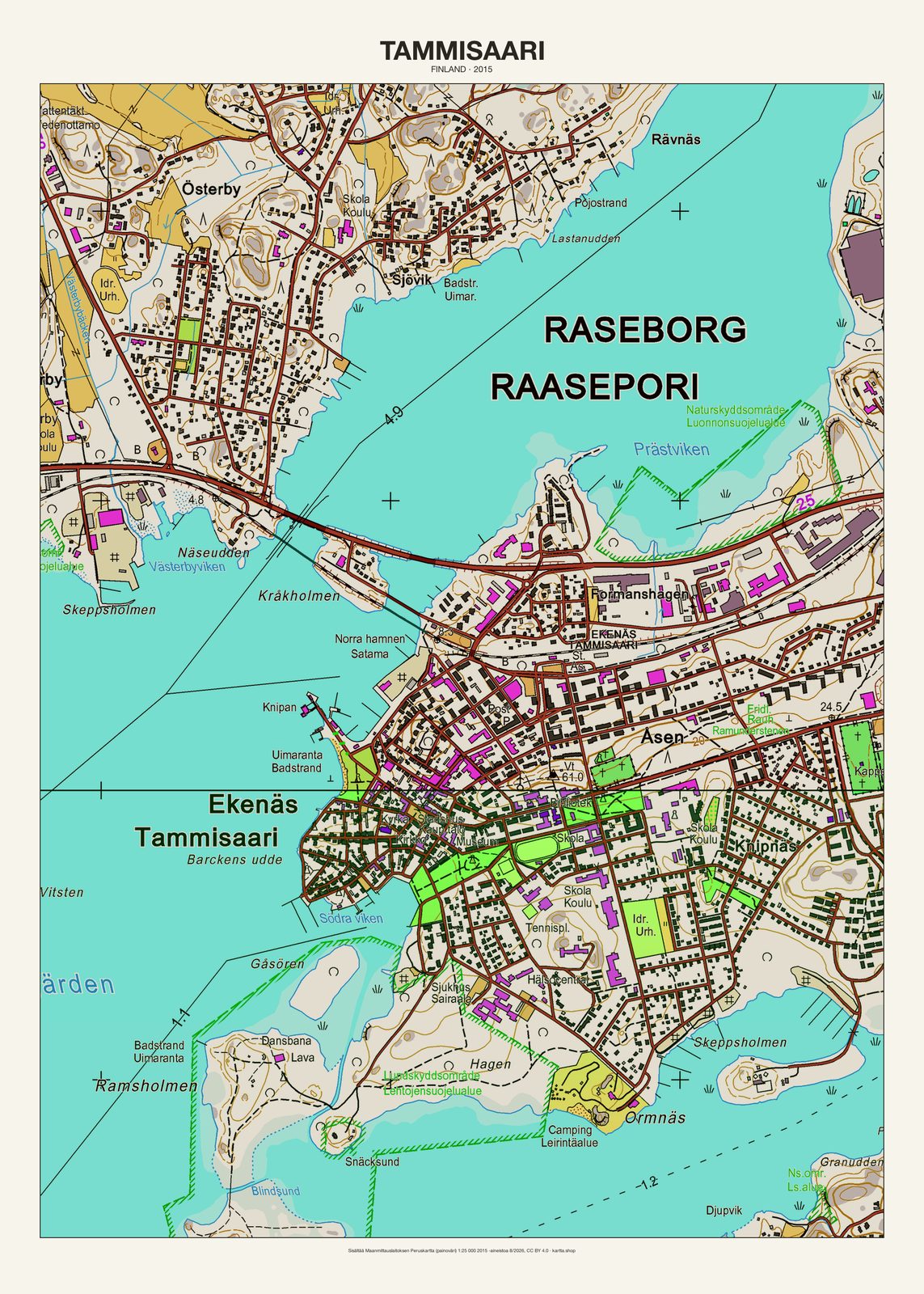 Tammisaarin karttajuliste vuodelta 2015