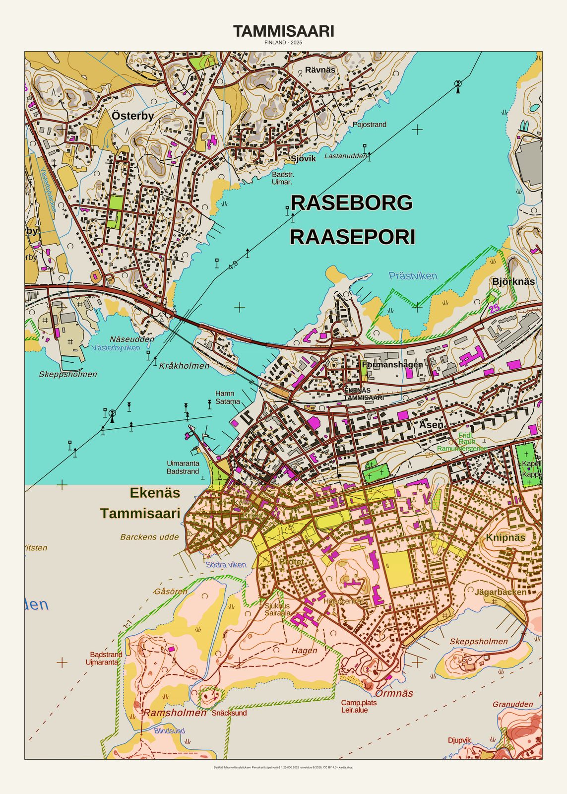 Tammisaarin karttajuliste vuodelta 2025