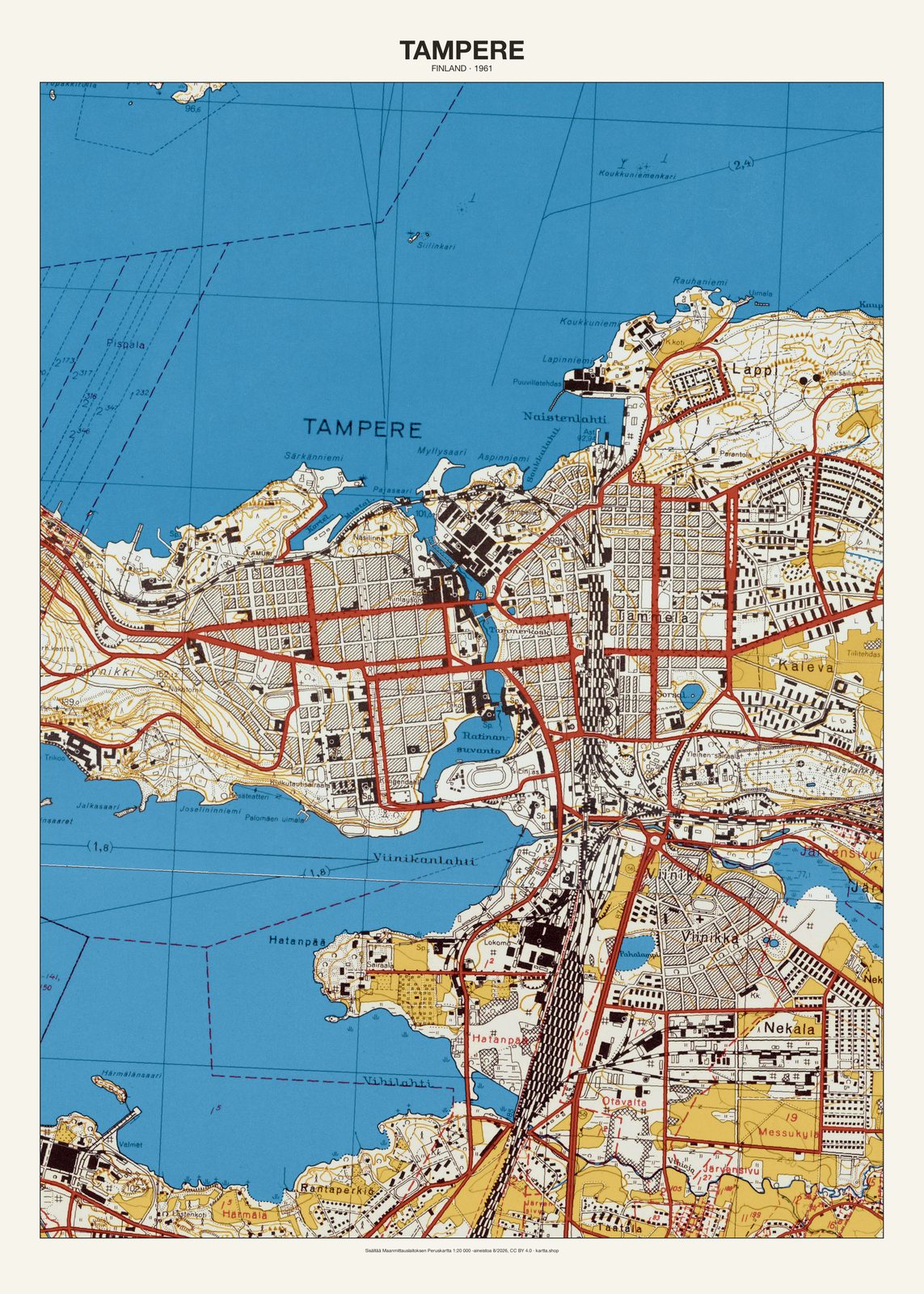 Tamperen karttajuliste vuodelta 1961