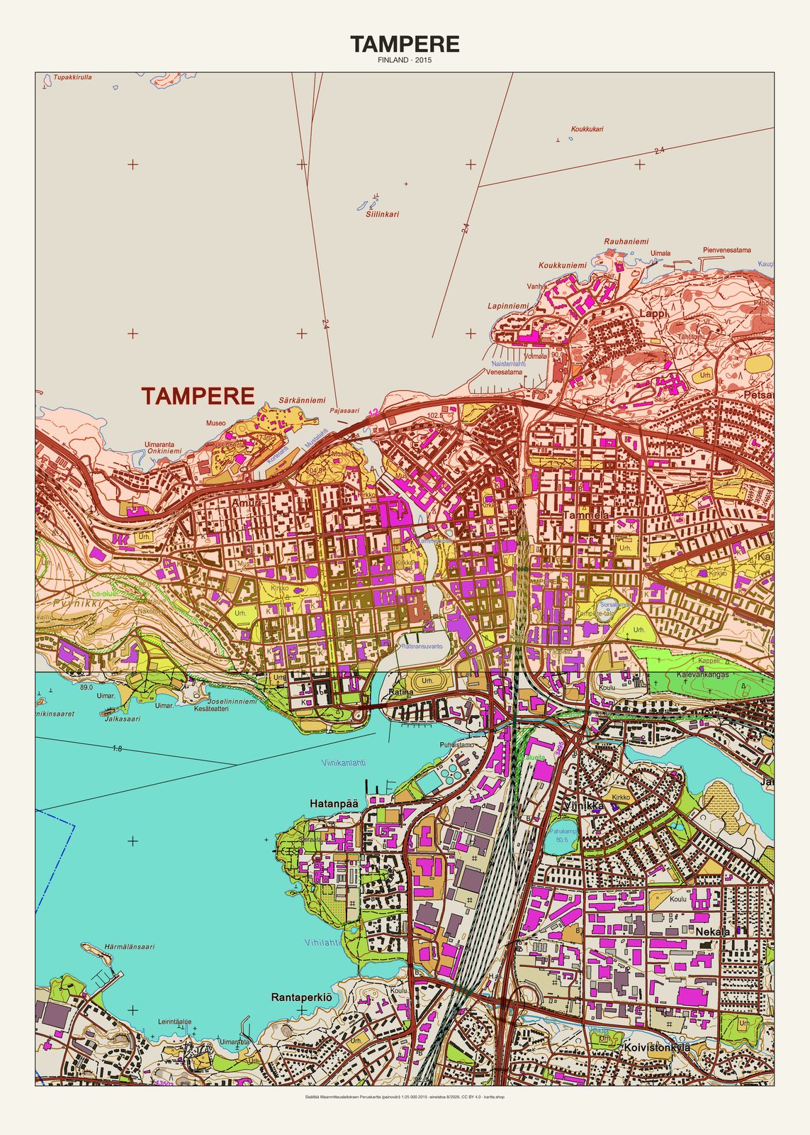 Tamperen karttajuliste vuodelta 2015