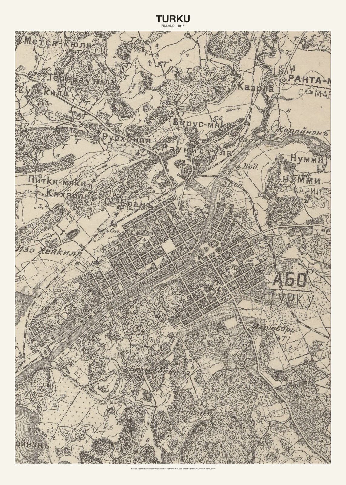 Turkun karttajuliste vuodelta 1915