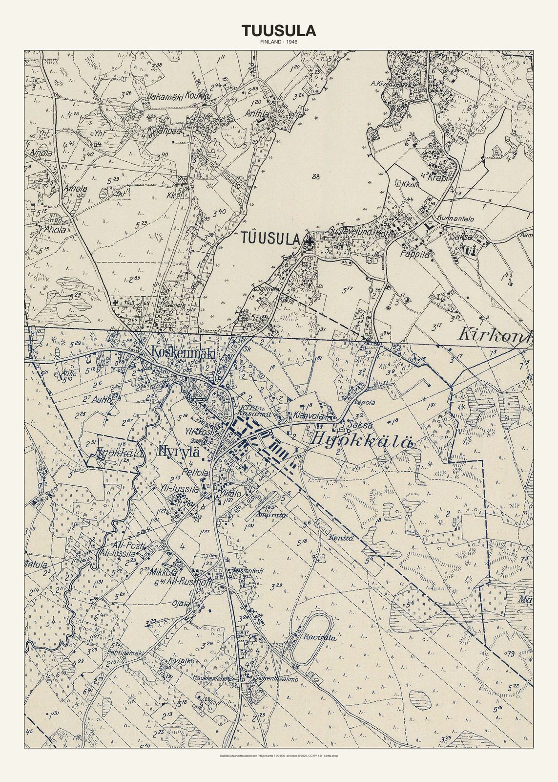 Tuusulan karttajuliste vuodelta 1946