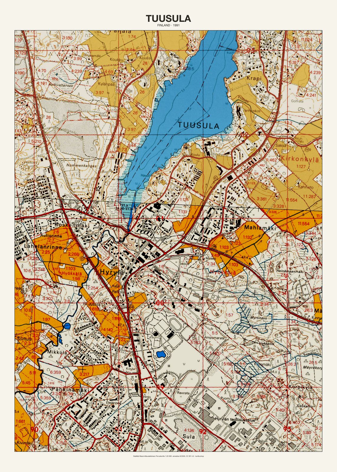Tuusulan karttajuliste vuodelta 1991