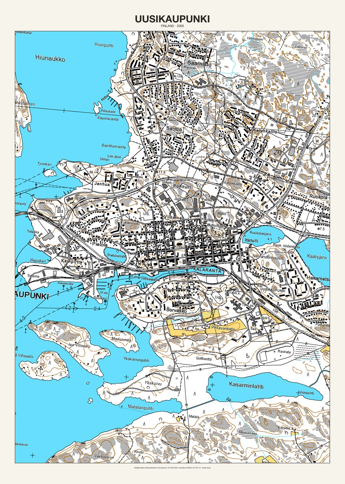 Uusikaupunkin karttajuliste vuodelta 2005