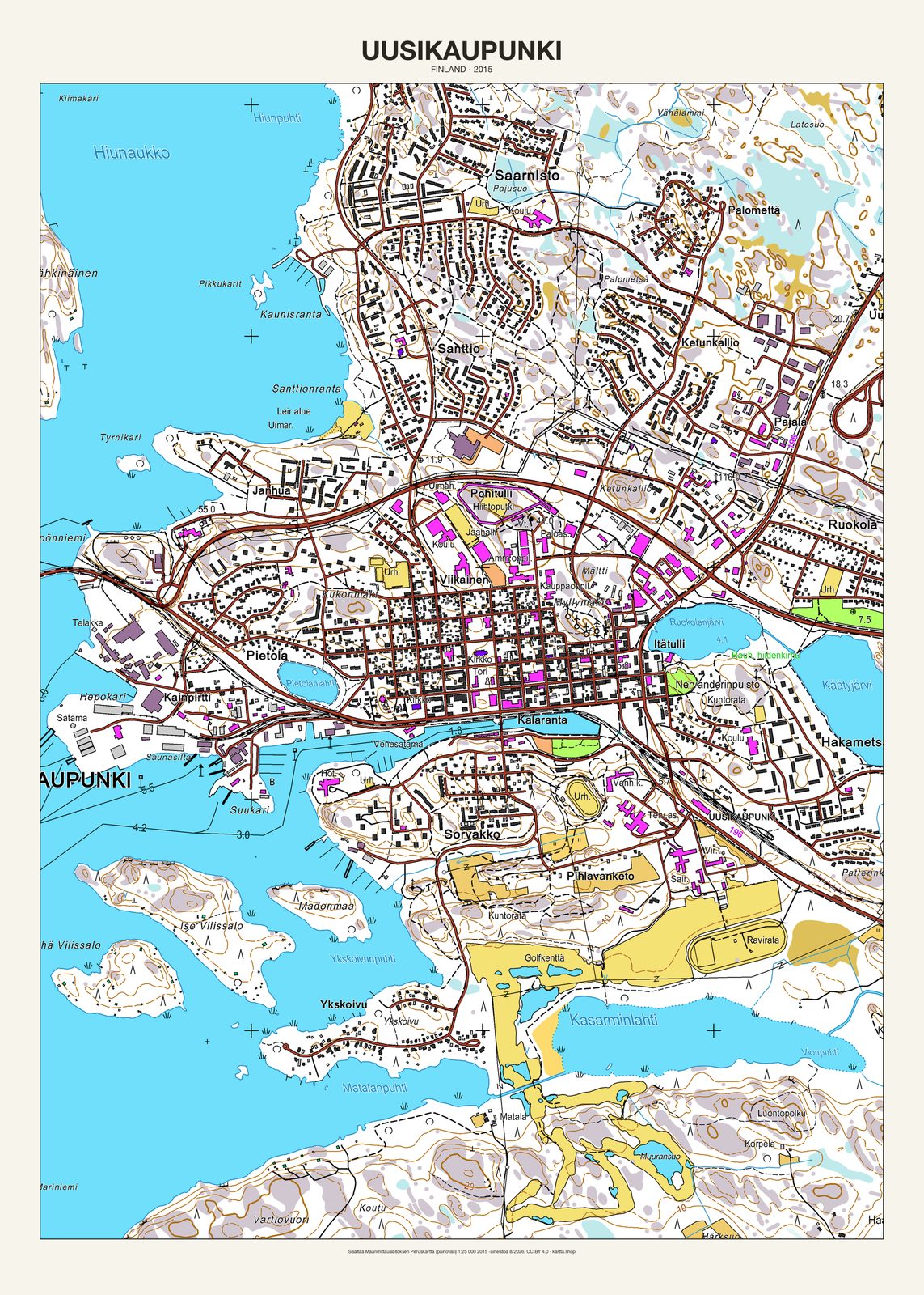 Uusikaupunkin karttajuliste vuodelta 2015