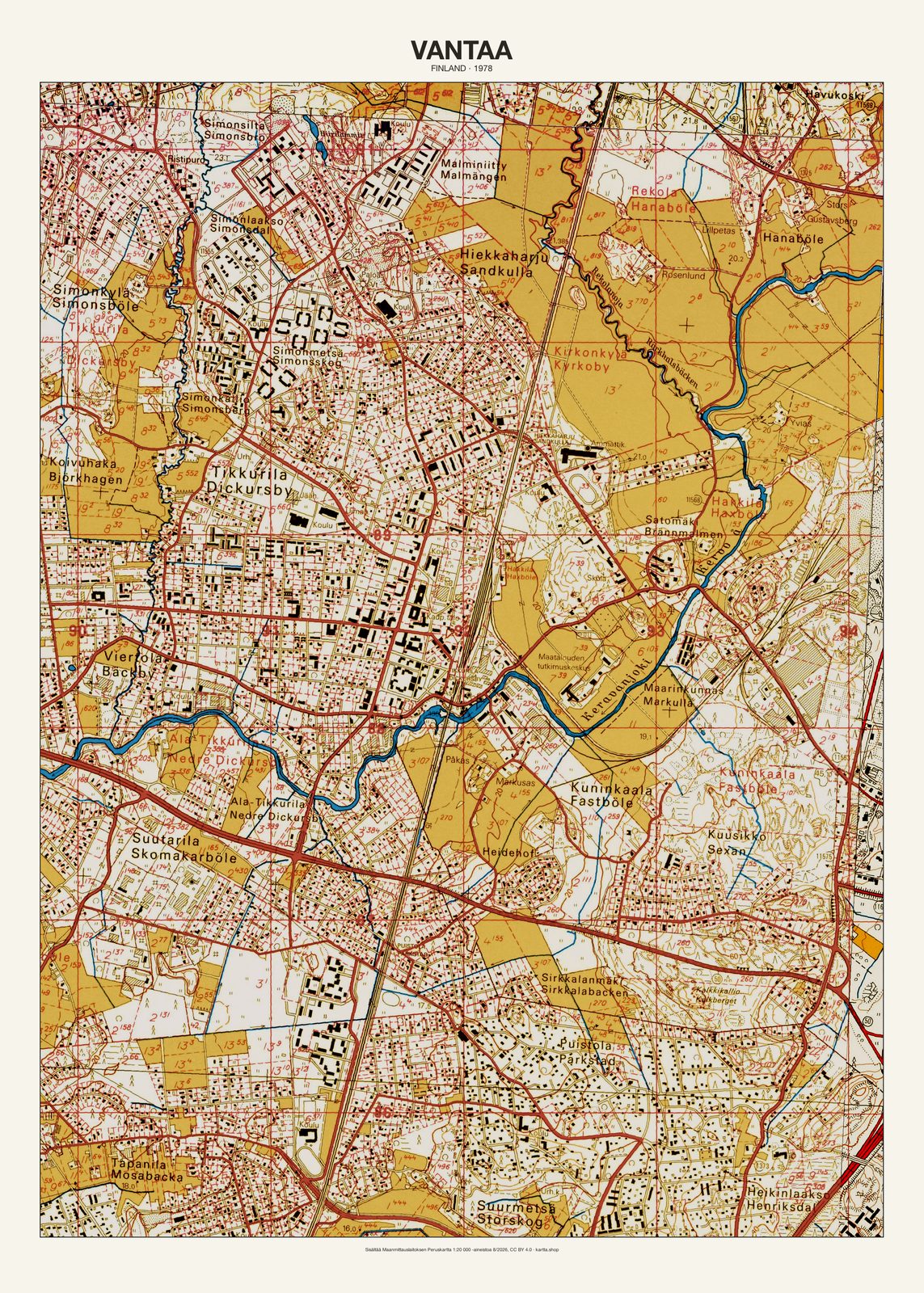 Vantaan karttajuliste vuodelta 1978